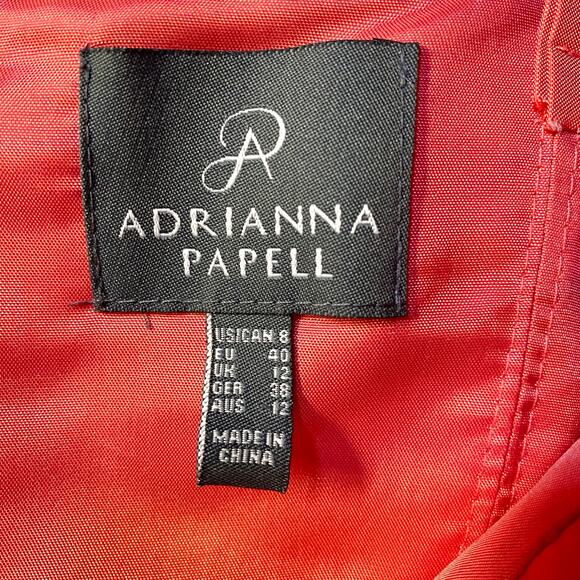 Strapless Waterfall Dress Sz 8 Coral Mermaid Gown Fairycore Coquette Hi-Low Prom - Picture 4 of 14